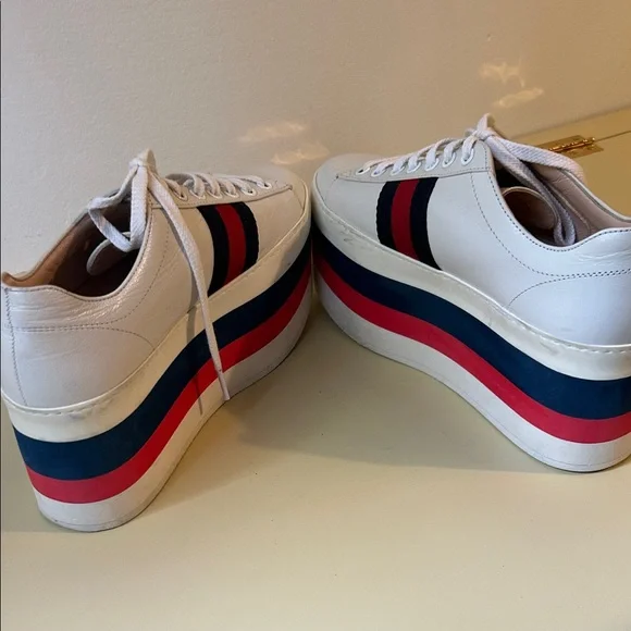 Gucci Women's White Platform PeGGy Sneakers size 36 - Picture 8 of 9
